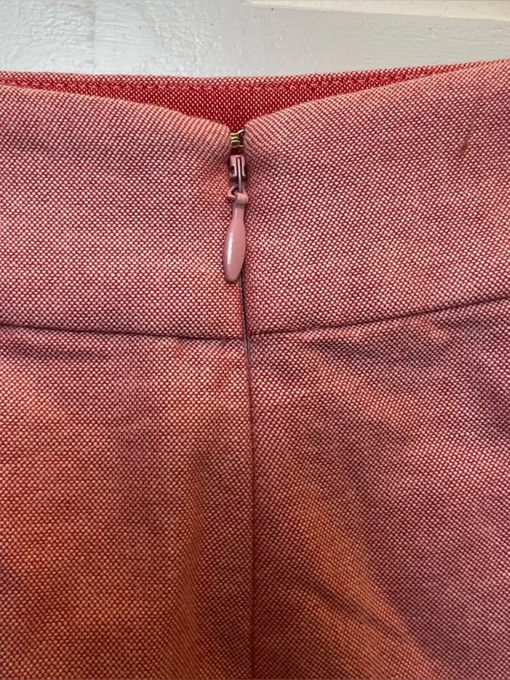 J Crew Siz 2 Faux Wrap Pink Apron Style Skirt Vintage Inspired Retro 100% Cotton - Picture 6 of 11